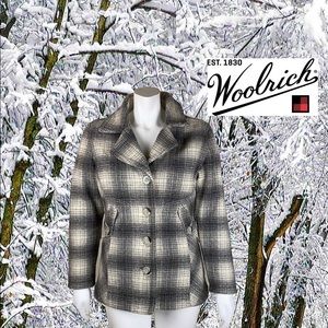 Woolrich Plaid Peacoat